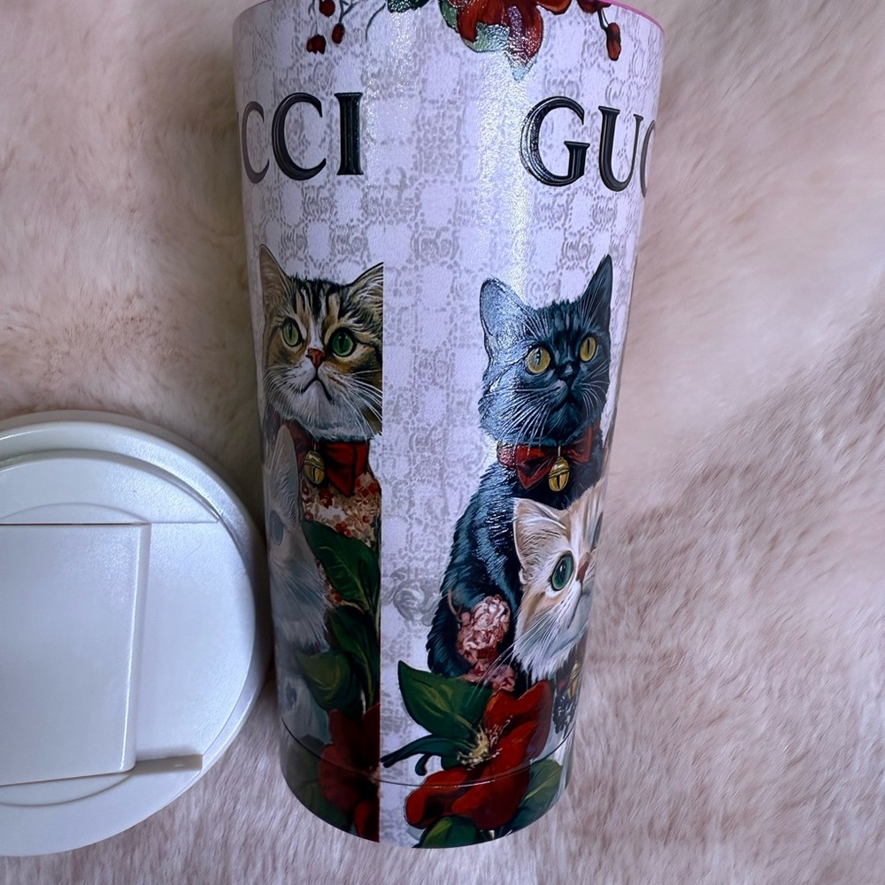 🎉Chic travel thermos, mug with Cat Design and White Lid - Picture 4 of 7